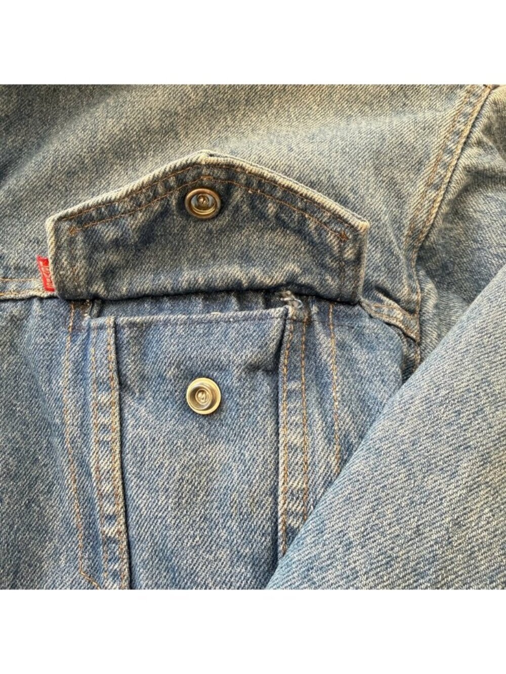 Levi's Sherpa Denim Jacket USA Made Vintage XS Trucker Lined Blue - Picture 11 of 16